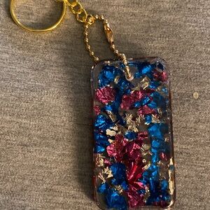 Blue and Pink Glittery Phone Cover or Key Chain